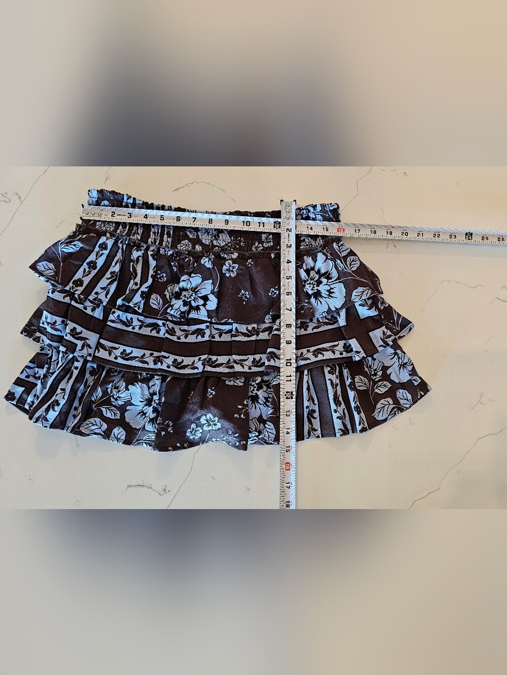 Gianni Bini  Brown White Floral Two-Piece Skort Set Women's Sz XL - Picture 13 of 15